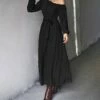 Best Pirce 🥰 Romantichut Black Tiered Off-Shoulder Maxi 👗 Dress - 👩 Women ⌛ -Romantichut Sales zu108282822 main tm1661515680