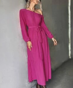 Deals 😉 Romantichut Red Tiered Off-Shoulder Maxi 👗 Dress - 👩 Women 🧨 -Romantichut Sales zu108282823 alt 3 tm1661515680
