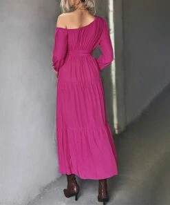 Deals 😉 Romantichut Red Tiered Off-Shoulder Maxi 👗 Dress - 👩 Women 🧨 -Romantichut Sales zu108282823 alt 4 tm1661515680