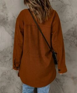 Brand new 👏 Romantichut Brown Single-Breasted Lapel-Pocket 🧥 Coat - 👩 Women 🔥 -Romantichut Sales zu108290029 alt 2 tm1660848992