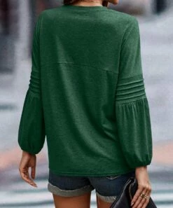 Best reviews of 🥰 Romantichut Green Lantern-Sleeve Crewneck Top - 👩 Women 🎁 -Romantichut Sales zu108462681 alt 2 tm1661807224