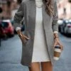 Coupon ⭐ Romantichut Gray Notched Open Jacket - 👩 Women 🎉 -Romantichut Sales zu108462757 main tm1661515680