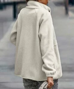 Cheapest 😍 Romantichut Apricot Pocket Plush Single-Breasted 🧥 Coat - 👩 Women 👏 -Romantichut Sales zu108462775 alt 2 tm1661540233