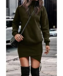 Wholesale 😀 Romantichut Army Green Turtleneck Blouson 👗 Dress - 👩 Women ❤️ 8 Wholesale 😀 Romantichut Army Green Turtleneck Blouson 👗 Dress - 👩 Women ❤️ -Romantichut Sales zu108486695 alt 1 tm1662752232