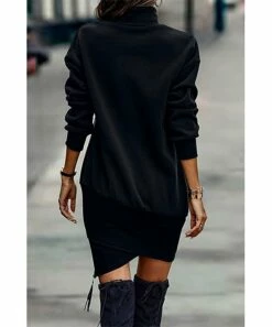 Deals 👍 Romantichut Black Turtleneck Tulip-Hem Sweater 👗 Dress - 👩 Women 🛒 -Romantichut Sales zu108486696 alt 4 tm1662075509
