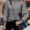 Best reviews of 😀 Romantichut Gray Button-Cutout Turtleneck Sweater - 👩 Women 🔔 -Romantichut Sales zu108486989 main tm1661536551