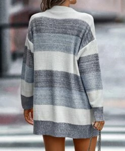 Buy ✔️ Romantichut Blue & White Stripes Pocket Button-Up Cardigan - 👩 Women 👍 -Romantichut Sales zu108487001 alt 2 tm1661543732