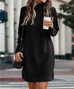 Promo โจ Romantichut Black Turtleneck Sweater ๐ Dress - ๐ฉ Women ๐