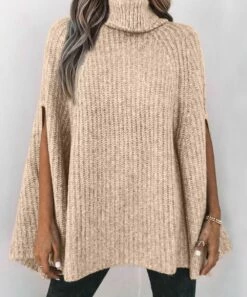 Best reviews of ✔️ Romantichut Apricot Turtleneck Poncho - 👩 Women 💯 -Romantichut Sales zu108512053 alt 2 tm1662818742