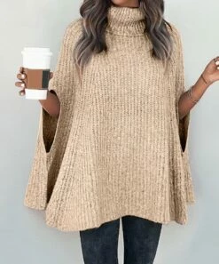 Best reviews of ✔️ Romantichut Apricot Turtleneck Poncho - 👩 Women 💯