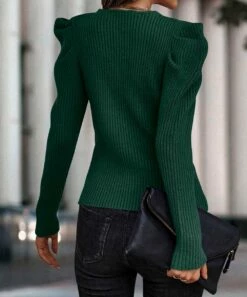 Best Sale ⭐ Romantichut Pine Green Puff-Sleeve V-Neck Sweater - 👩 Women ✔️ 9 Best Sale ⭐ Romantichut Pine Green Puff-Sleeve V-Neck Sweater - 👩 Women ✔️ -Romantichut Sales zu108512089 alt 3 tm1661807224
