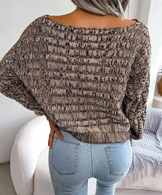 Outlet ๐ Romantichut Brown & Khaki Abstract Boatneck Sweater - ๐ฉ Women ๐ 7 Outlet ๐ Romantichut Brown & Khaki Abstract Boatneck Sweater - ๐ฉ Women ๐ - Image 5