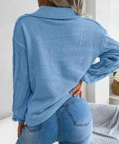 Best Pirce โ Romantichut Blue Cable-Knit Collar V-Neck Sweater - ๐ฉ Women ๐ 11 Best Pirce โ Romantichut Blue Cable-Knit Collar V-Neck Sweater - ๐ฉ Women ๐ -Romantichut Sales zu108578035 alt 4 tm1662125251