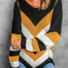Coupon 🌟 Romantichut Yellow & White Color Block Stripe Sweater - 👩 Women 🎁 -Romantichut Sales zu108638076 main tm1662663107