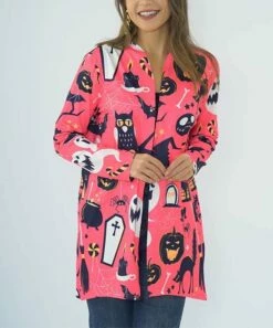 Best Sale 😀 Romantichut Pink Graveyard Open Cardigan - 👩 Women 🎁