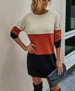 Buy 😀 Romantichut Red & Black Color Block Sweater 👗 Dress - 👩 Women 🧨 -Romantichut Sales zu109029520 alt 4 tm1663938754