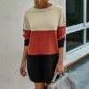 Buy 😀 Romantichut Red & Black Color Block Sweater 👗 Dress - 👩 Women 🧨 -Romantichut Sales zu109029520 main tm1663938754