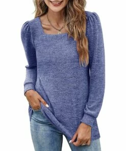 Buy 💯 Romantichut Blue Puff-Sleeve Square-Neck Top - 👩 Women 😍 5 Buy 💯 Romantichut Blue Puff-Sleeve Square-Neck Top - 👩 Women 😍 -Romantichut Sales zu109031242 alt 1 tm1663694302