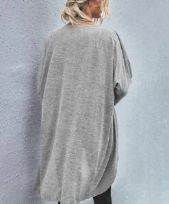 Best Pirce 🎉 Romantichut Gray Longline Open Cardigan - 👩 Women 🥰 -Romantichut Sales zu109031882 alt 4 tm1663694302