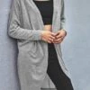 Best Pirce 🎉 Romantichut Gray Longline Open Cardigan - 👩 Women 🥰 -Romantichut Sales zu109031882 main tm1663694302
