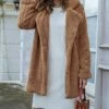 Best Pirce 🔔 Romantichut Khaki Double-Button Teddy 🧥 Coat - 👩 Women 😉 -Romantichut Sales zu109061246 main tm1665060713