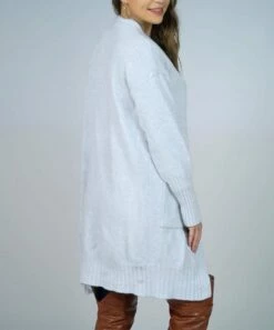 Best Pirce 💯 Romantichut Light Gray Pocket Open Cardigan - 👩 Women ✨ -Romantichut Sales zu109316453 alt 4 tm1664481996