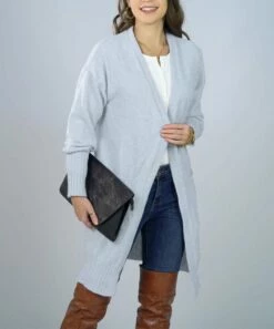 Best Pirce 💯 Romantichut Light Gray Pocket Open Cardigan - 👩 Women ✨