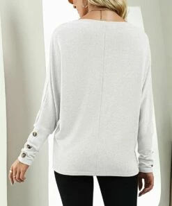 Cheapest ✨ Romantichut White Button-Accent Round Neck Top - 👩 Women ⌛ 11 Cheapest ✨ Romantichut White Button-Accent Round Neck Top - 👩 Women ⌛ -Romantichut Sales zu109613080 alt 4 tm1668021070