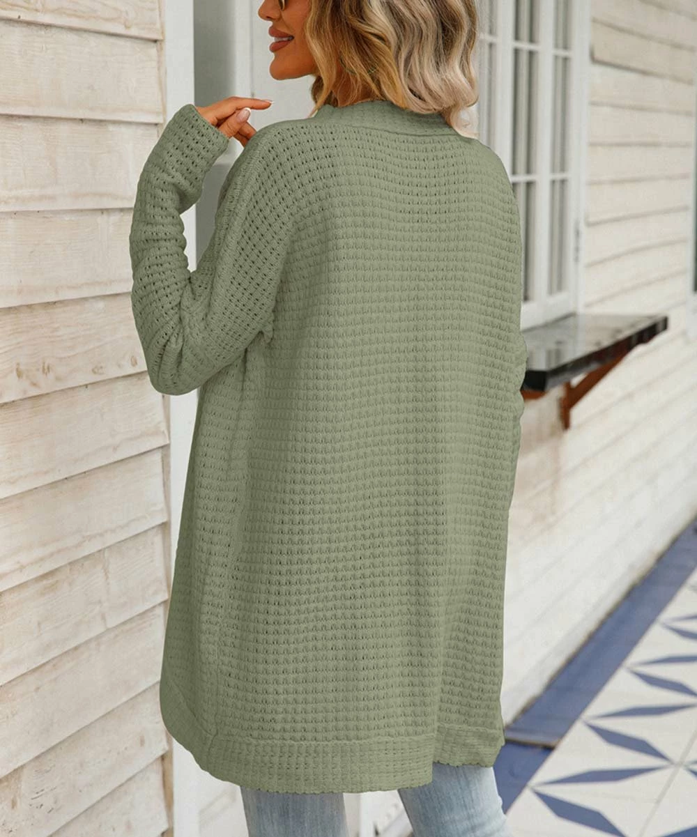 Cheap 😉 Romantichut Pistachio Knit Curve-Hem Open Cardigan - 👩 Women 🔥 6 Cheap 😉 Romantichut Pistachio Knit Curve-Hem Open Cardigan - 👩 Women 🔥 - Image 4