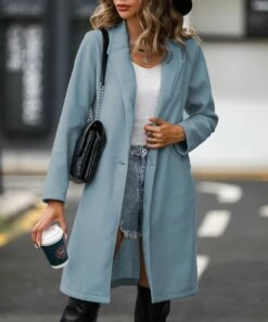 Discount ✨ Romantichut Sky Blue 🧥 Coat - 👩 Women 😍 -Romantichut Sales zu109676157 alt 3 tm1666377665