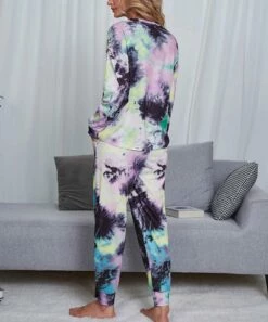 Promo ❤️ Romantichut Lavender & Charcoal Tie-Dye Long-Sleeve Top & Drawstring Joggers - 👩 Women 🥰 -Romantichut Sales zu109785592 alt 4 tm1667420485