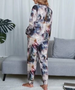 Outlet ❤️ Romantichut Midnight Blue & Pink Tie-Dye Long-Sleeve Top & Drawstring Joggers - 👩 Women 🥰 -Romantichut Sales zu109785594 alt 4 tm1667420485