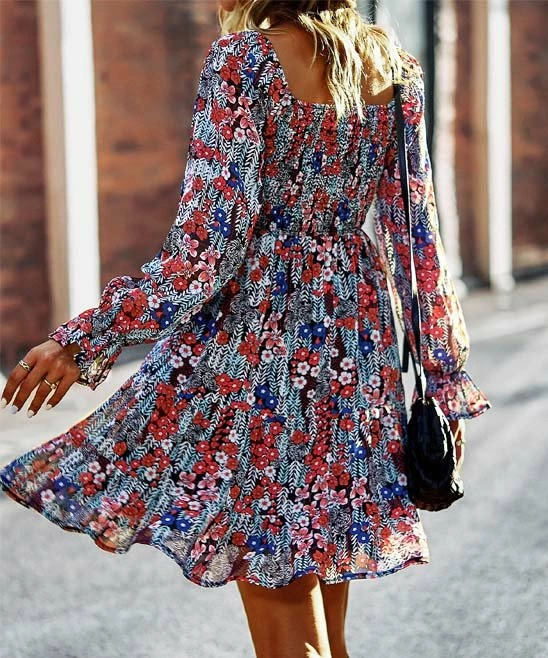 Deals ๐ Romantichut Red Floral Tiered A-Line ๐ Dress - ๐ฉ Women ๐ 7 Deals ๐ Romantichut Red Floral Tiered A-Line ๐ Dress - ๐ฉ Women ๐ - Image 5