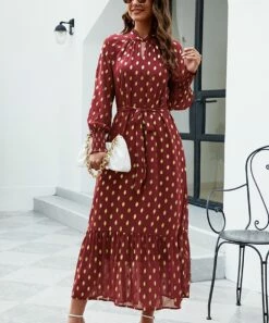 Cheap ⌛ Romantichut Wine Red & White Polka Dot Keyhole-Accent Maxi 👗 Dress - 👩 Women 💯 8 Cheap ⌛ Romantichut Wine Red & White Polka Dot Keyhole-Accent Maxi 👗 Dress - 👩 Women 💯 -Romantichut Sales zu110264983 alt 1 tm1667564636