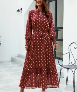 Cheap ⌛ Romantichut Wine Red & White Polka Dot Keyhole-Accent Maxi 👗 Dress - 👩 Women 💯 9 Cheap ⌛ Romantichut Wine Red & White Polka Dot Keyhole-Accent Maxi 👗 Dress - 👩 Women 💯 -Romantichut Sales zu110264983 alt 2 tm1667564636