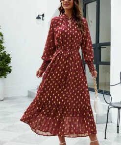 Cheap ⌛ Romantichut Wine Red & White Polka Dot Keyhole-Accent Maxi 👗 Dress - 👩 Women 💯 10 Cheap ⌛ Romantichut Wine Red & White Polka Dot Keyhole-Accent Maxi 👗 Dress - 👩 Women 💯 -Romantichut Sales zu110264983 alt 3 tm1667564636