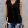 Best deal 💯 Romantichut Black Lace Button-Up V-Neck Tank - 👩 Women 🔔 -Romantichut Sales zu86253356 main tm1590514583