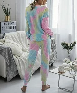 Deals ✔️ Romantichut Pink & Blue Tie-Dye Top & Joggers - 👩 Women 🥰 -Romantichut Sales zu87997390 alt 4 tm1594908005
