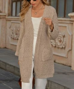 New 🥰 Romantichut Khaki Pocket Open Cardigan - 👩 Women 👍 8 New 🥰 Romantichut Khaki Pocket Open Cardigan - 👩 Women 👍 -Romantichut Sales zu89276537 alt 1 tm1600107916