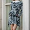 Outlet 😉 Romantichut Gray Tie-Dye Pocket Sidetail Cowl Neck 👗 Dress - 👩 Women 😉 -Romantichut Sales zu89830840 main tm1601993776