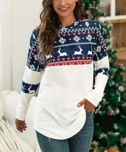 Cheap 🔥 Romantichut Navy Reindeer Fair Isle Contrast Long-Sleeve Tee - 👩 Women 🥰 11 Cheap 🔥 Romantichut Navy Reindeer Fair Isle Contrast Long-Sleeve Tee - 👩 Women 🥰 -Romantichut Sales zu90346337 alt 4 tm1603716460