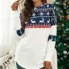 Cheap 🔥 Romantichut Navy Reindeer Fair Isle Contrast Long-Sleeve Tee - 👩 Women 🥰 -Romantichut Sales zu90346337 main tm1603716308
