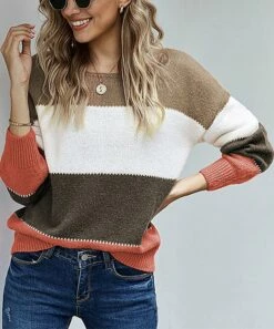 Best deal 👏 Romantichut Brown & White Color Block Sweater - 👩 Women 💯 9 Best deal 👏 Romantichut Brown & White Color Block Sweater - 👩 Women 💯 -Romantichut Sales zu90635767 alt 3 tm1604675348