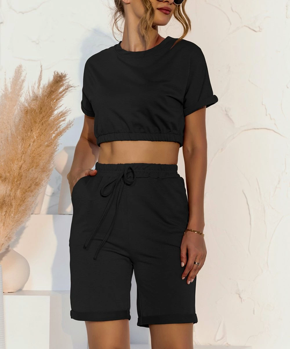 Brand new ๐ Romantichut Black Crop Top & Pocket Bermuda Shorts - ๐ฉ Women ๐ 4 Brand new ๐ Romantichut Black Crop Top & Pocket Bermuda Shorts - ๐ฉ Women ๐ - Image 2