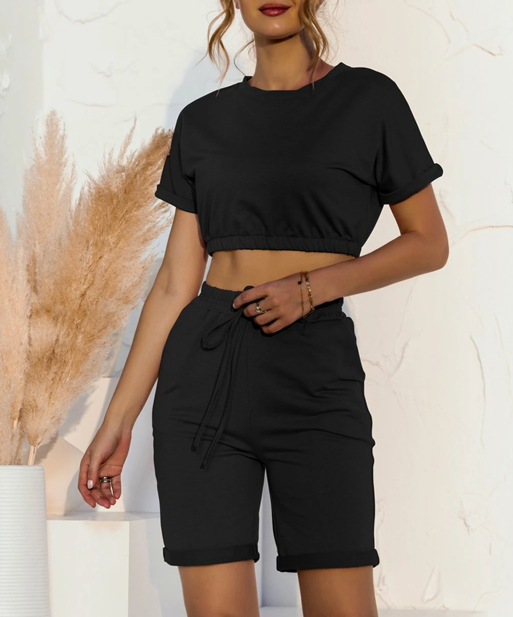 Brand new ๐ Romantichut Black Crop Top & Pocket Bermuda Shorts - ๐ฉ Women ๐ 6 Brand new ๐ Romantichut Black Crop Top & Pocket Bermuda Shorts - ๐ฉ Women ๐ - Image 4