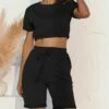 Brand new 😉 Romantichut Black Crop Top & Pocket Bermuda Shorts - 👩 Women 🛒 -Romantichut Sales zu94146923 main tm1615917350