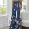 Top 10 😍 Romantichut Navy & White Tie-Dye Pocket Sleeveless Wide-Leg Jumpsuit - 👩 Women 😀 -Romantichut Sales zu94689667 main tm1618068667