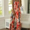 Cheap 🔔 Romantichut Red & White Tie-Dye Pocket Sleeveless Wide-Leg Jumpsuit - 👩 Women ⭐ -Romantichut Sales zu94693586 main tm1617280453