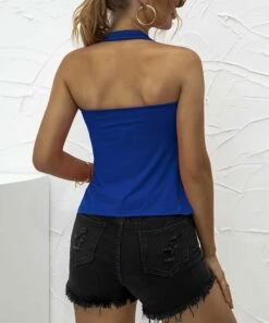 Brand new 🔔 Romantichut Royal Blue Halter Top - 👩 Women 🥰 -Romantichut Sales zu95718881 alt 1 tm1620760513