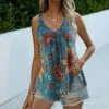 Discount 🎉 Romantichut Blue Floral V-Neck Tank - 👩 Women ⌛ 1 Discount 🎉 Romantichut Blue Floral V-Neck Tank - 👩 Women ⌛ -Romantichut Sales zu96669244 main tm1623273007